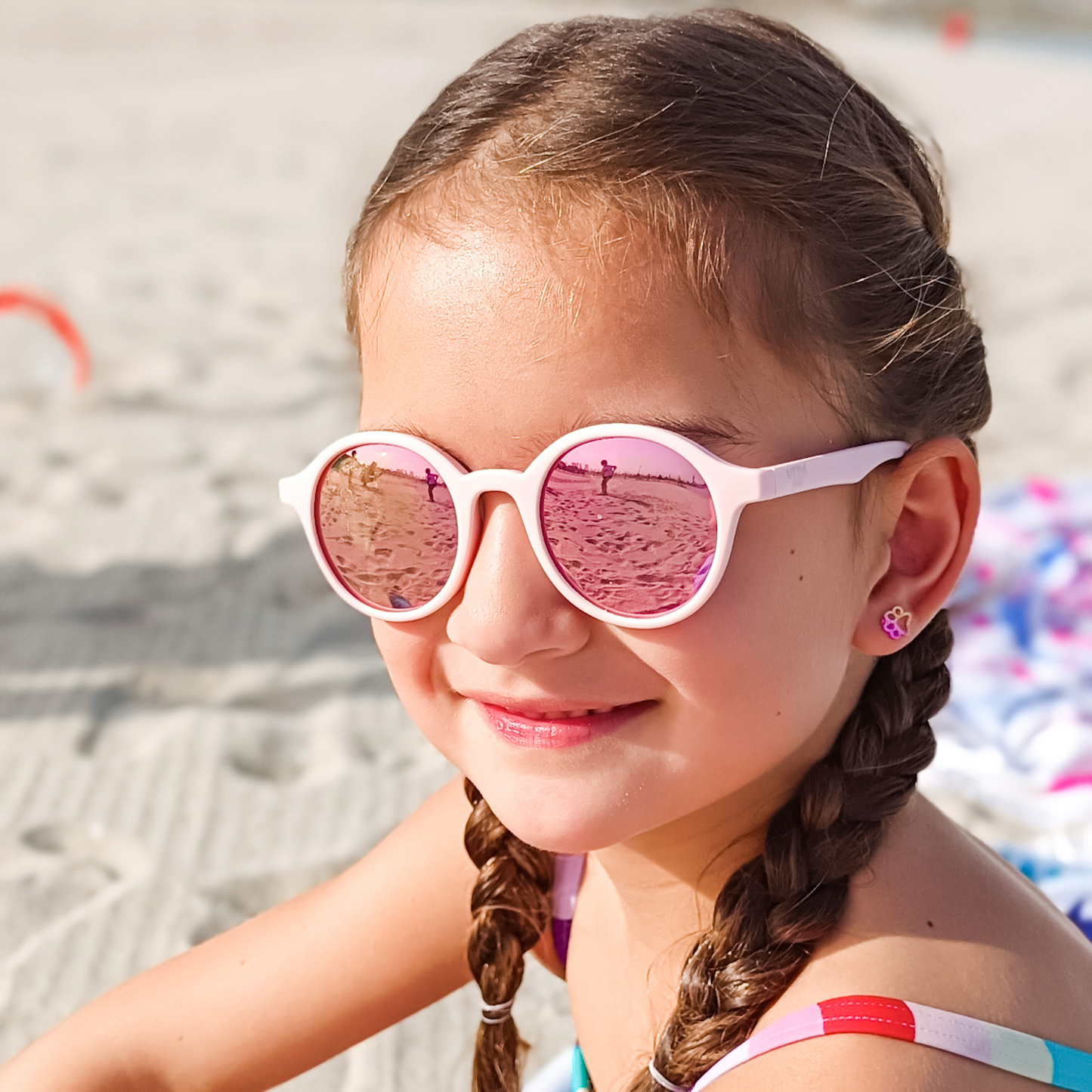 Cleo Baby Pink Mirrored Sunglasses