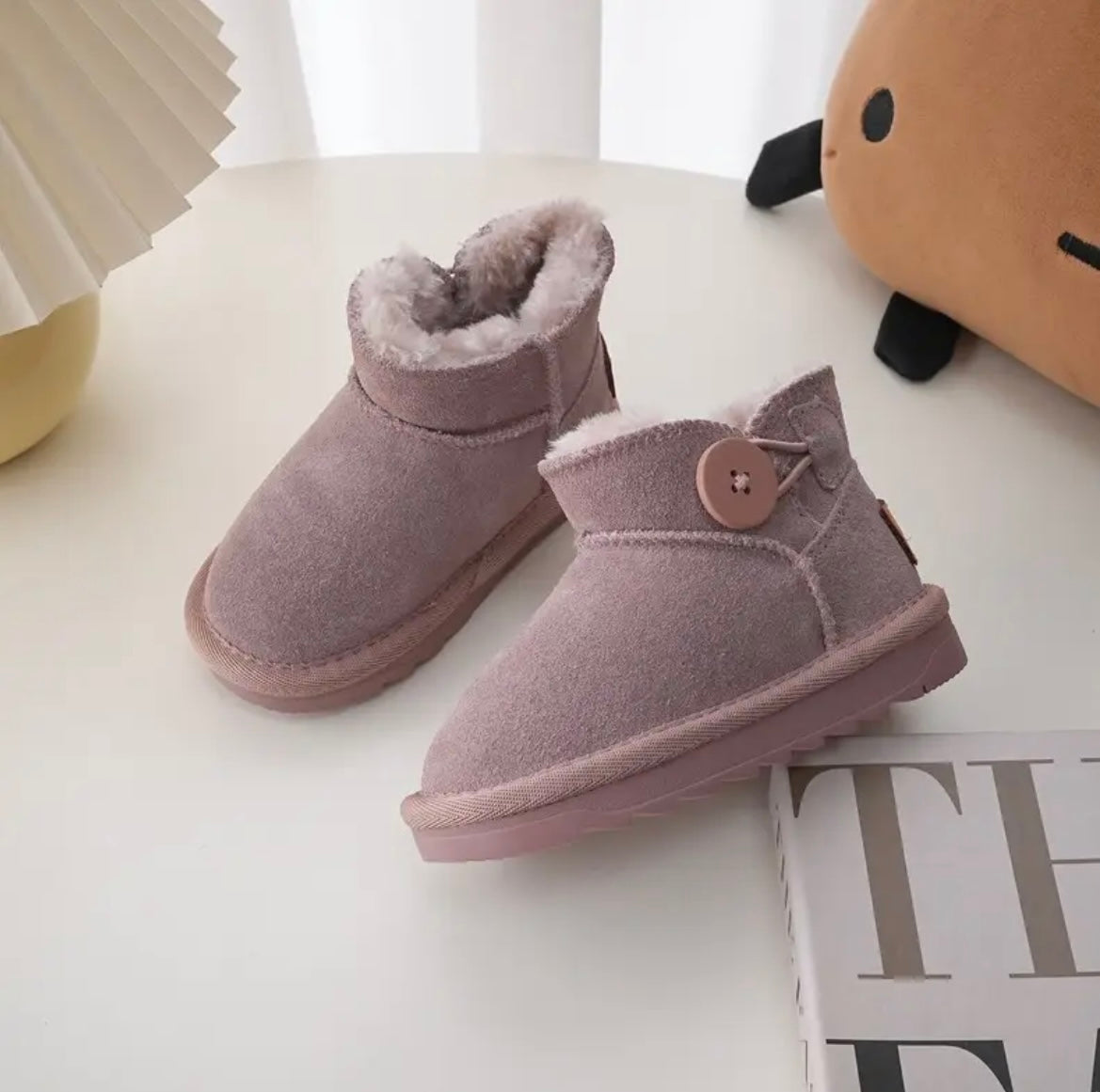 Button Fur Lined Boots