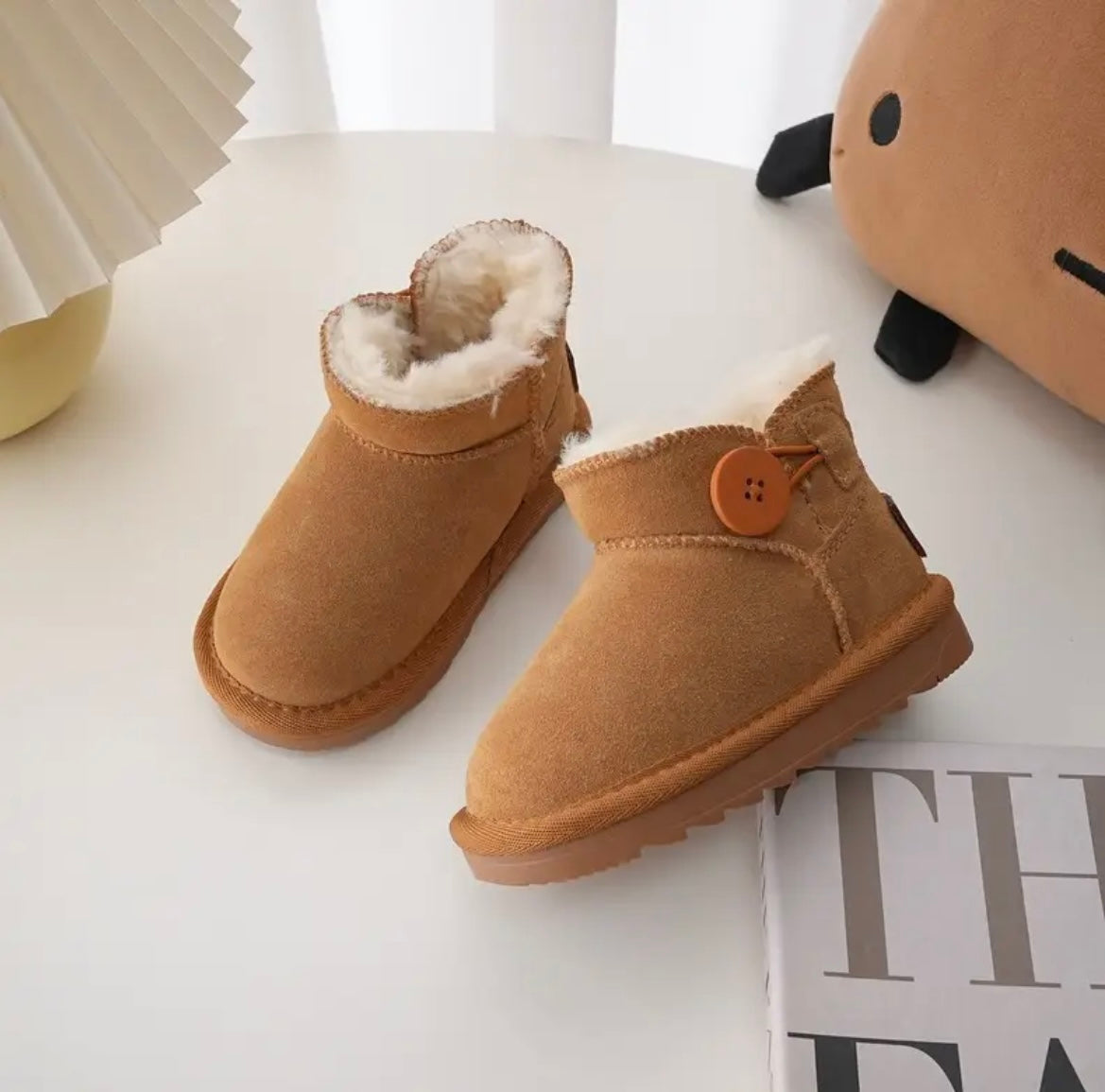 Button Fur Lined Boots