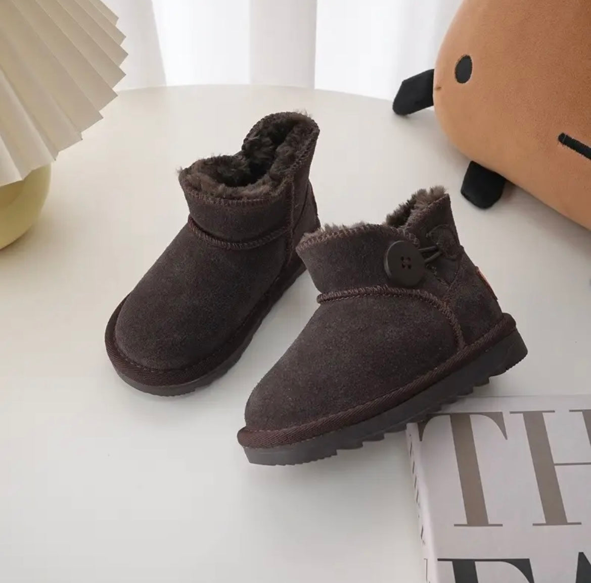 Button Fur Lined Boots
