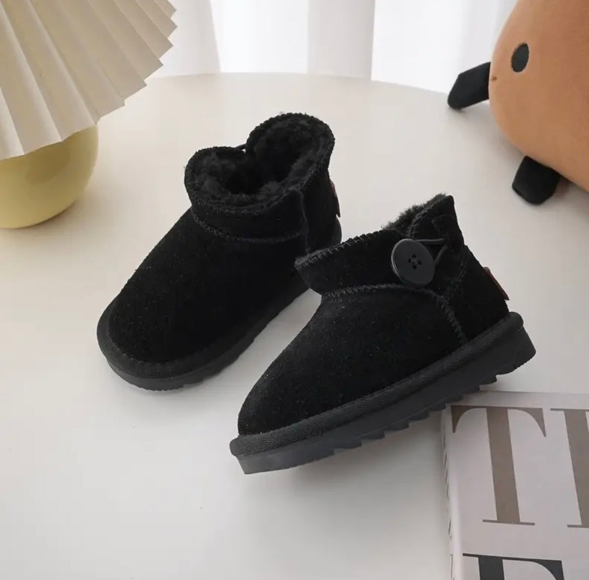 Button Fur Lined Boots