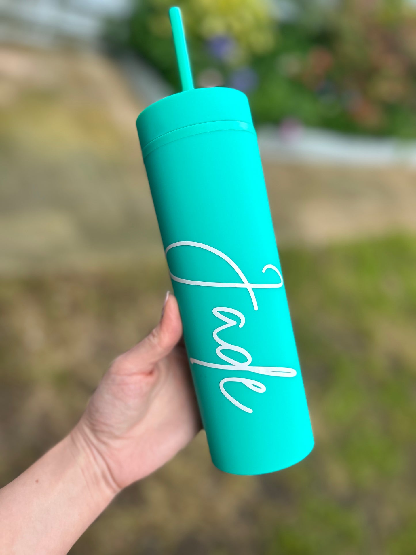 Mint Personalised tumbler with straw