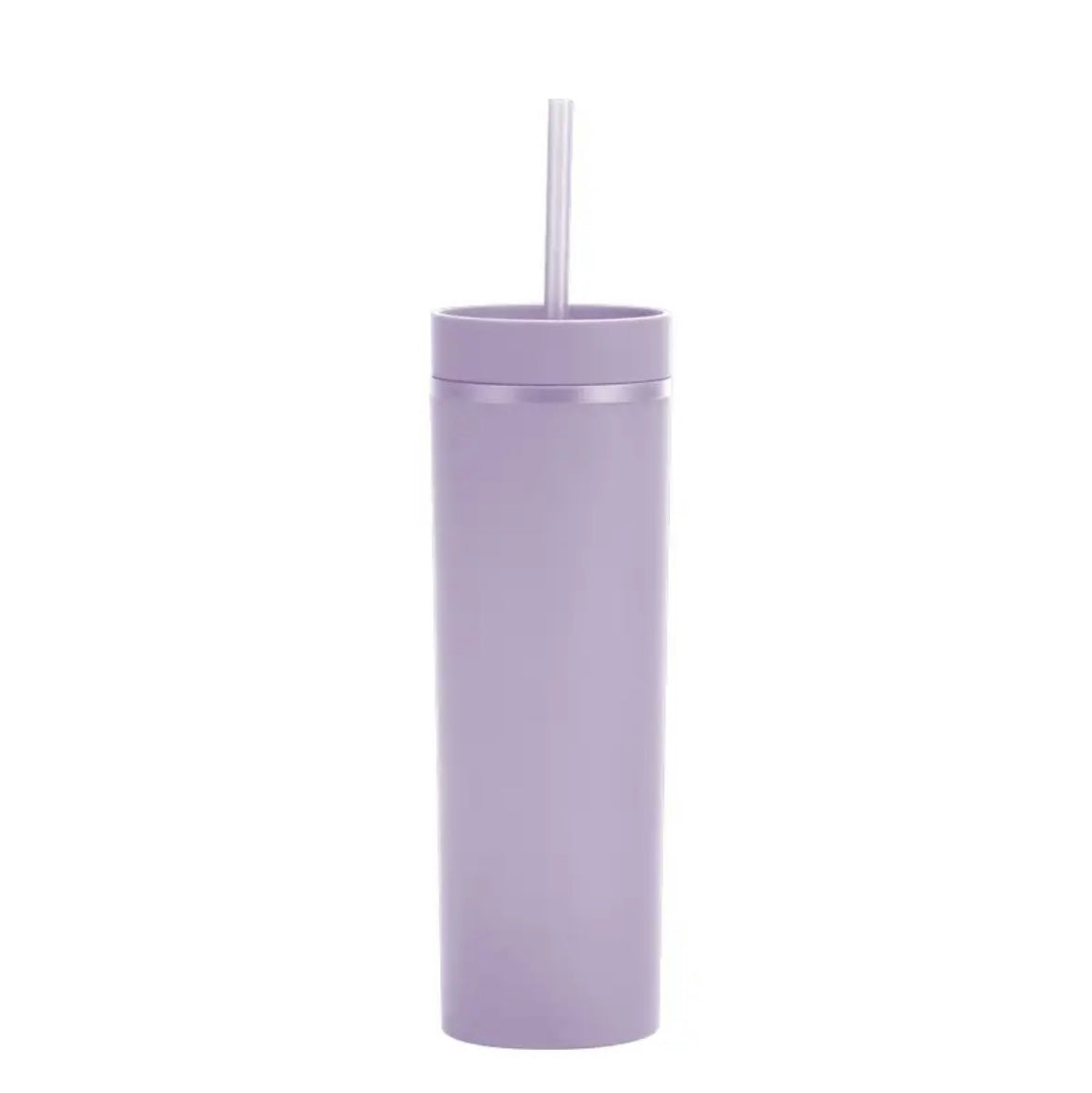 Personalised tumbler with straw lilac