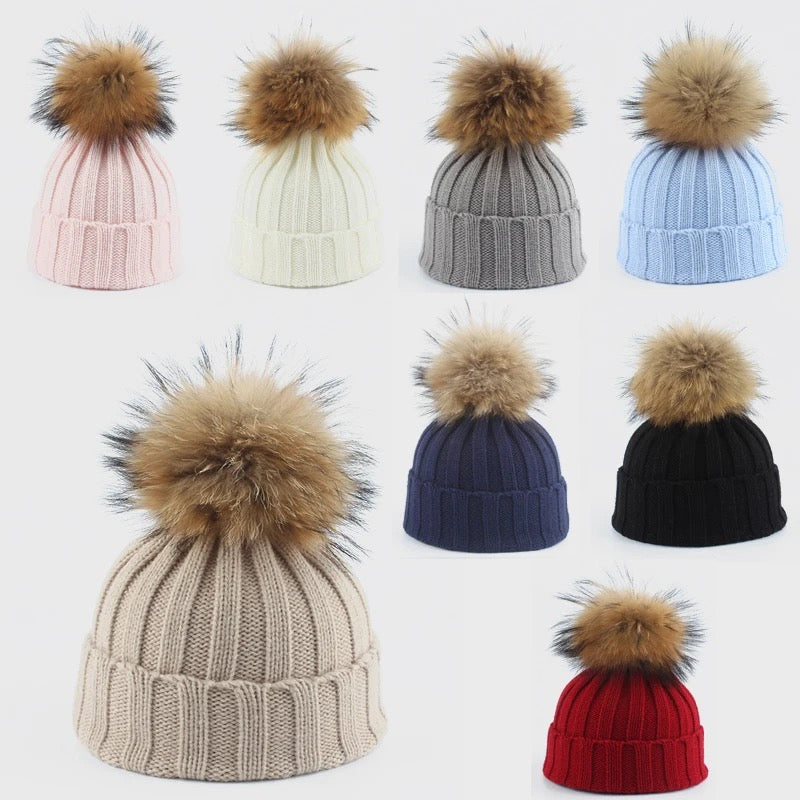 Kids Pom pom winter hat
