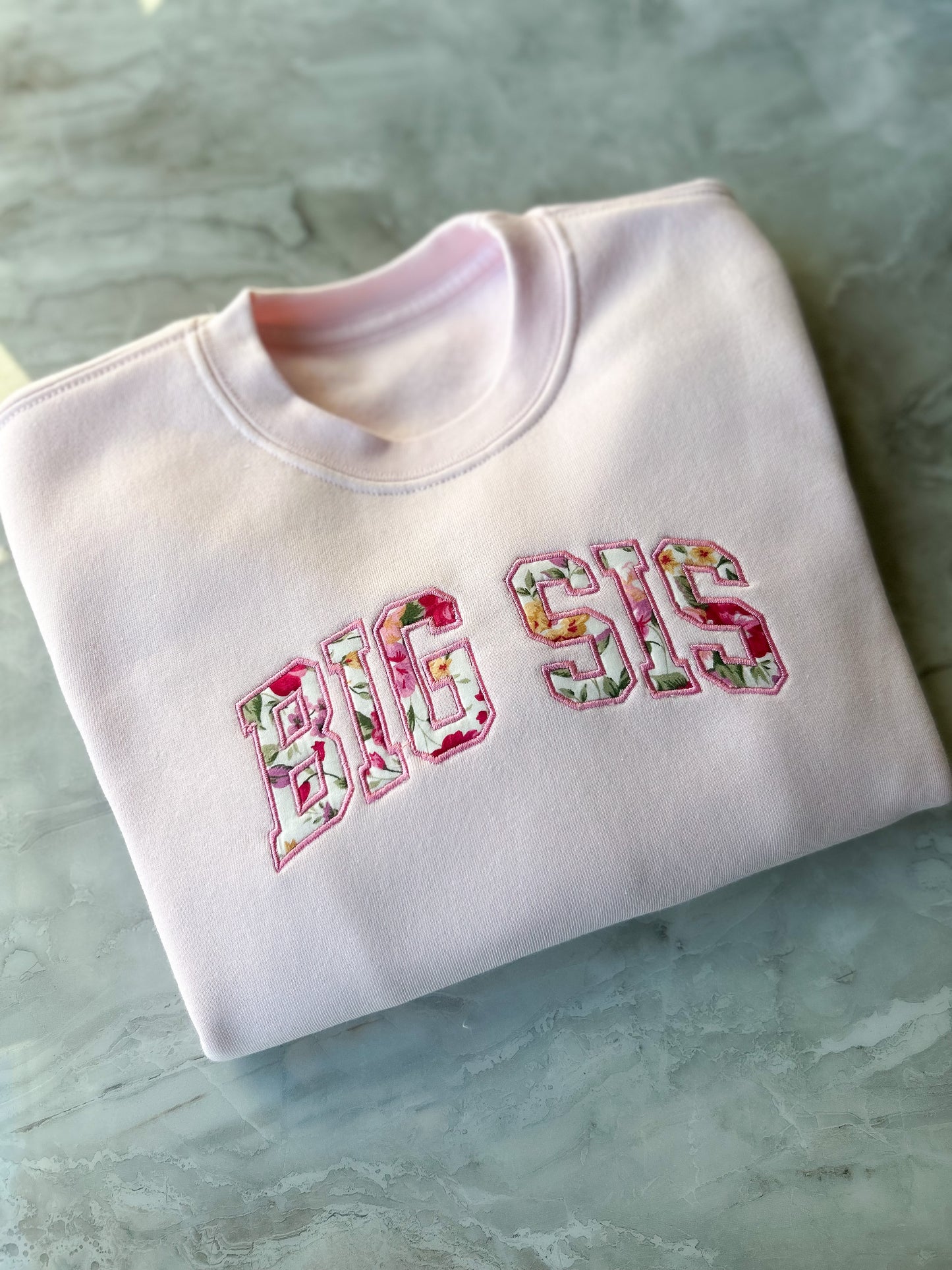 Big Sister applique embroidered kids sweater