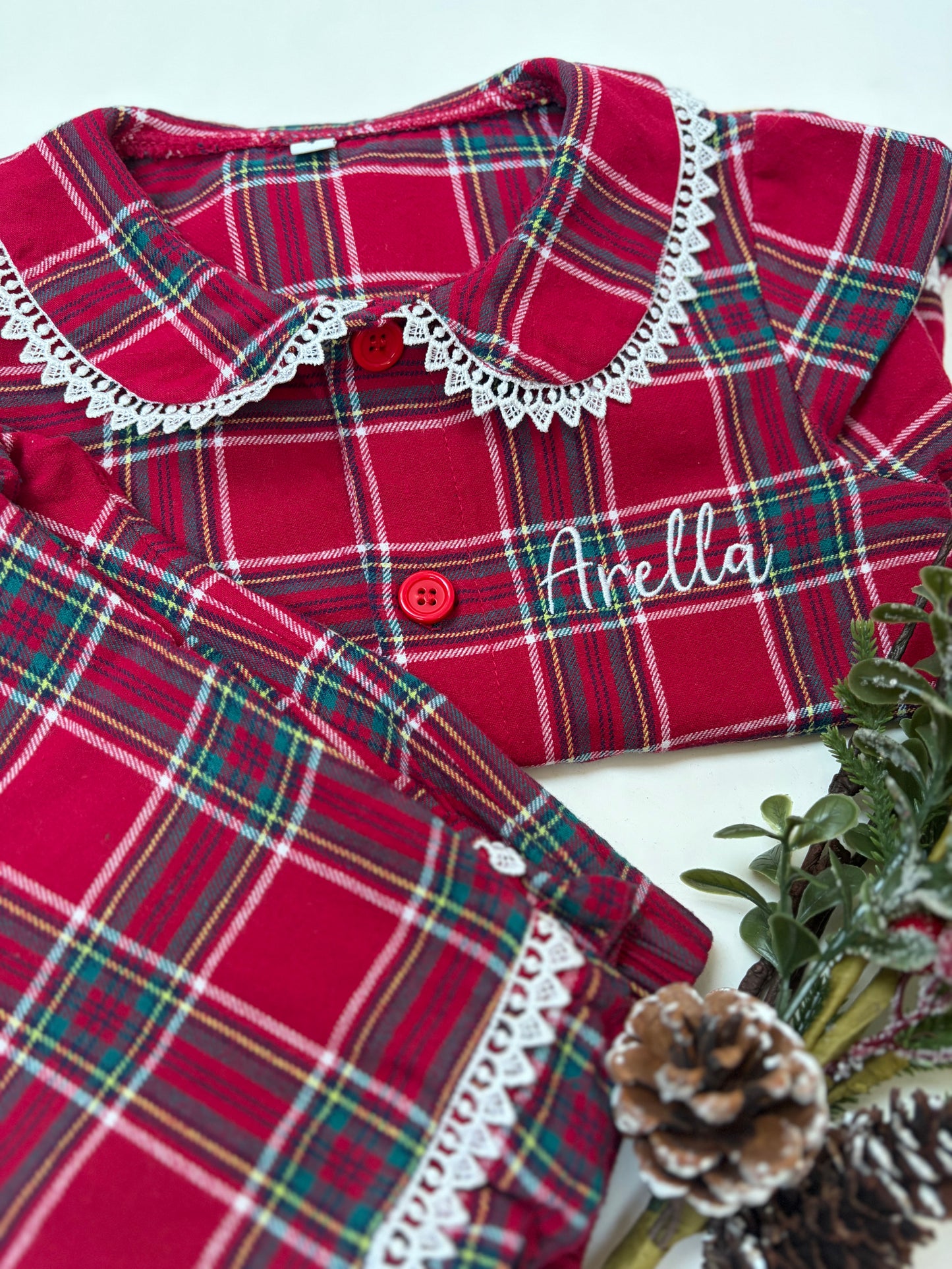 Tartan Personalised Embroidered Pjs