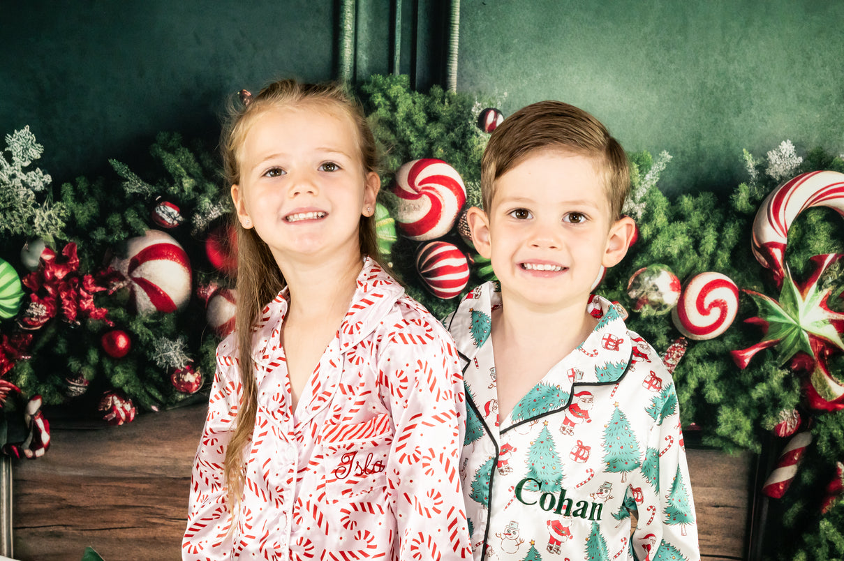 Candy Cane Personalised Kids Pjs