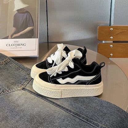 Black Canvas style Kids Trainers 