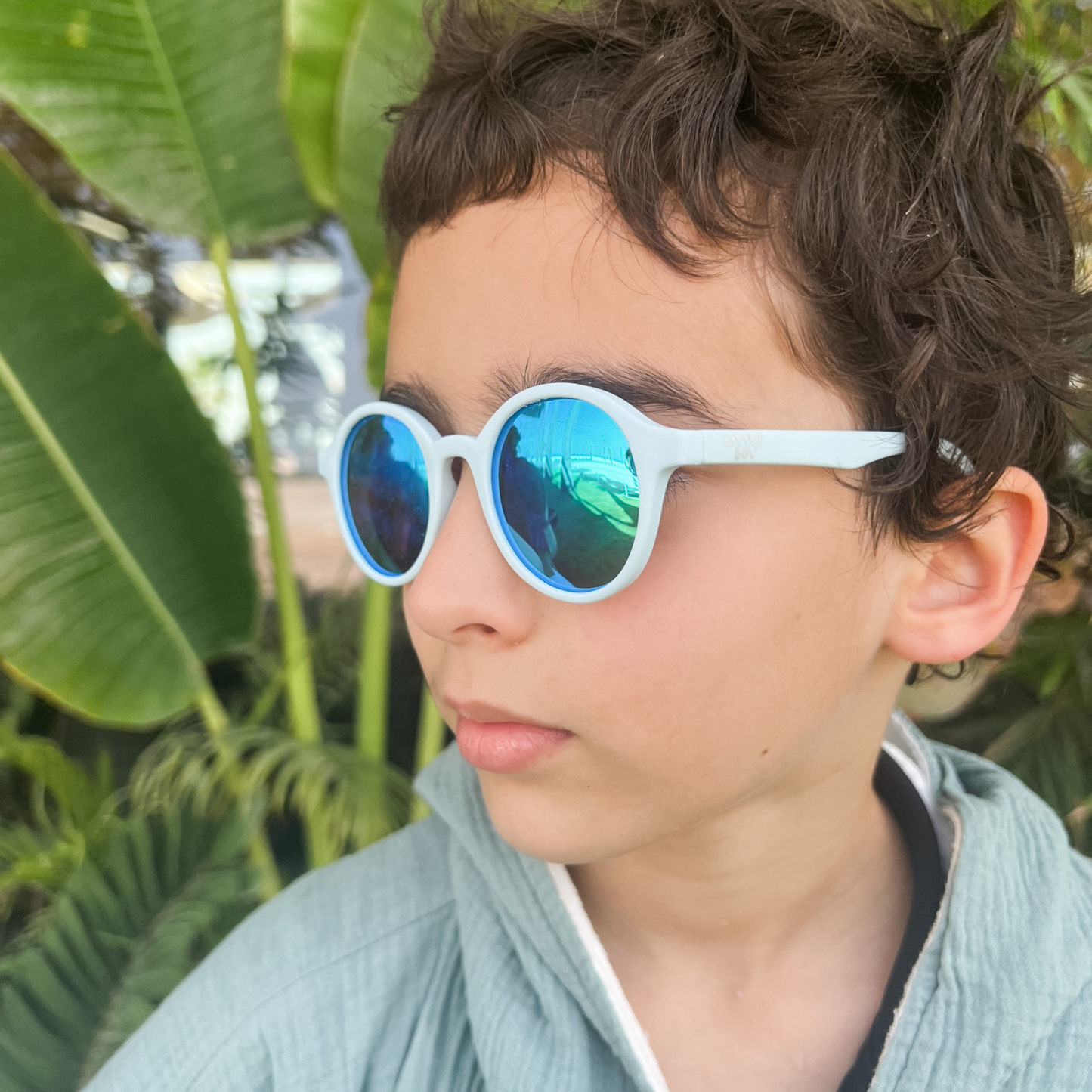 Cleo Baby Blue Mirrored Sunglasses