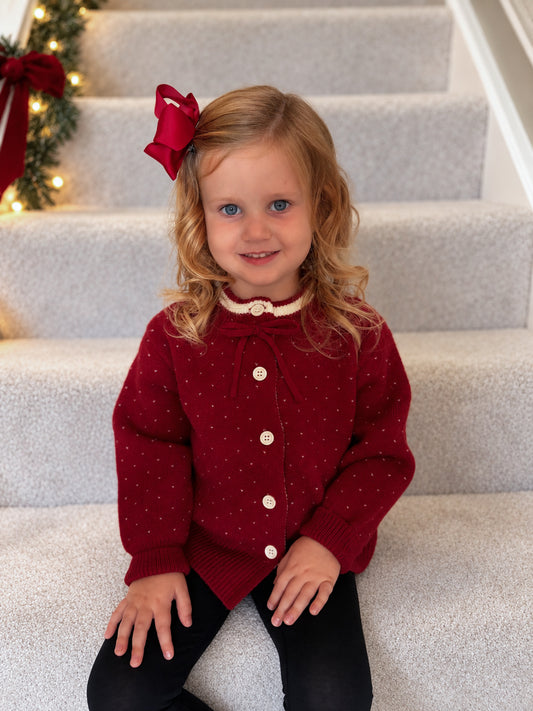 Embroidered personalised Girls Knit Cardigan