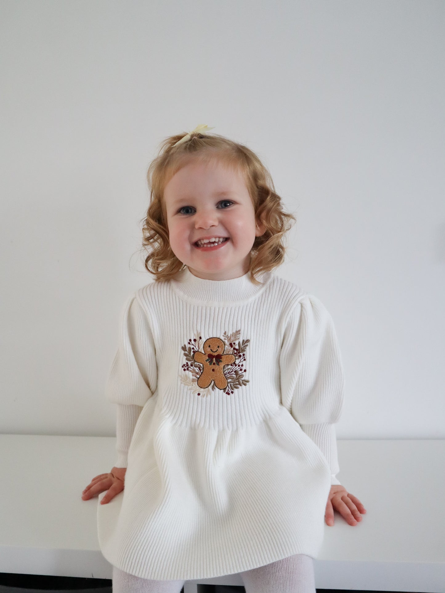 Ginger Bread Themed Knit Childrens Dress