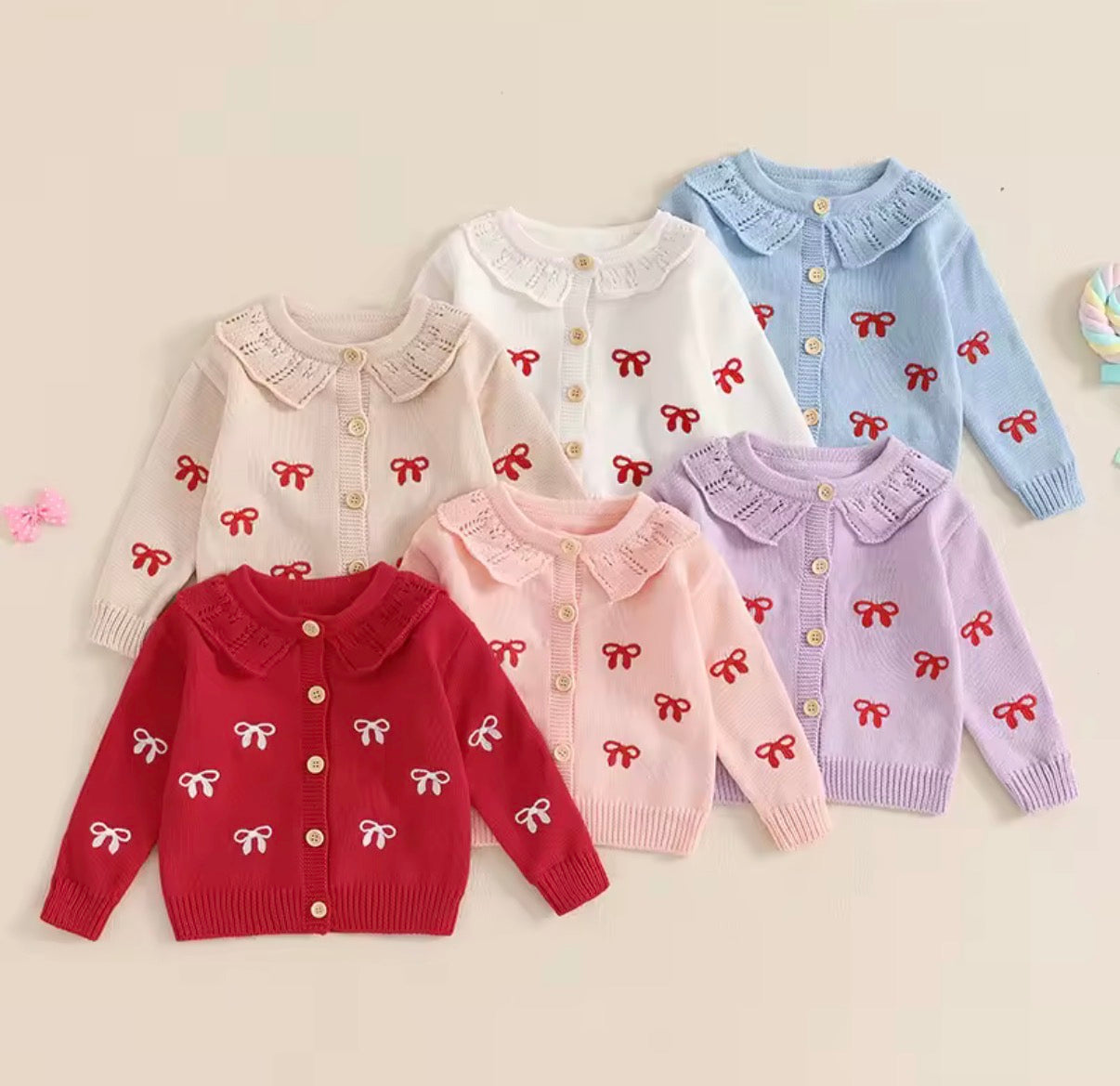 Heart Embroidered Personalised Knit Cardigan