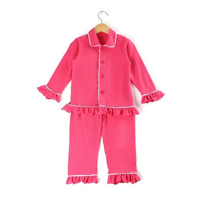 Pink Personalised embroidered kids cotton girls and boys pjyamas 