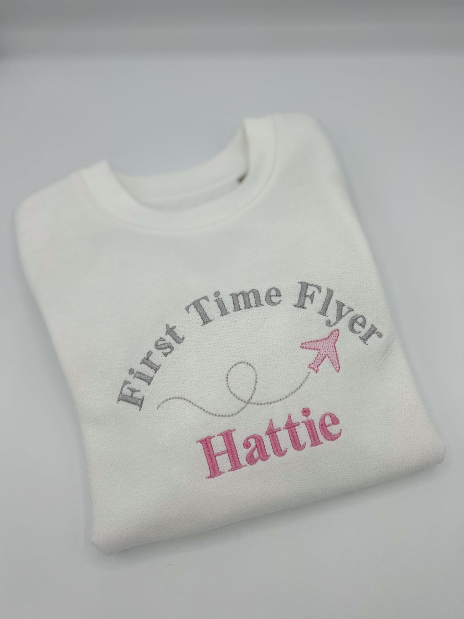 First time flyer personalised sweater 