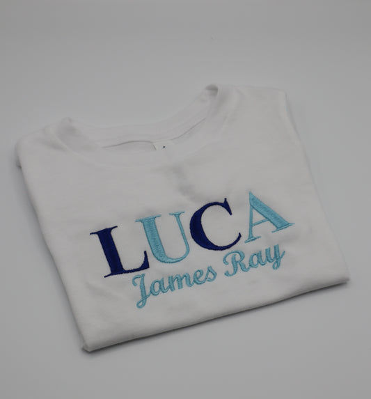 Embroidered Personalised kids tshirt 