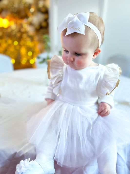 Personalised White Bow