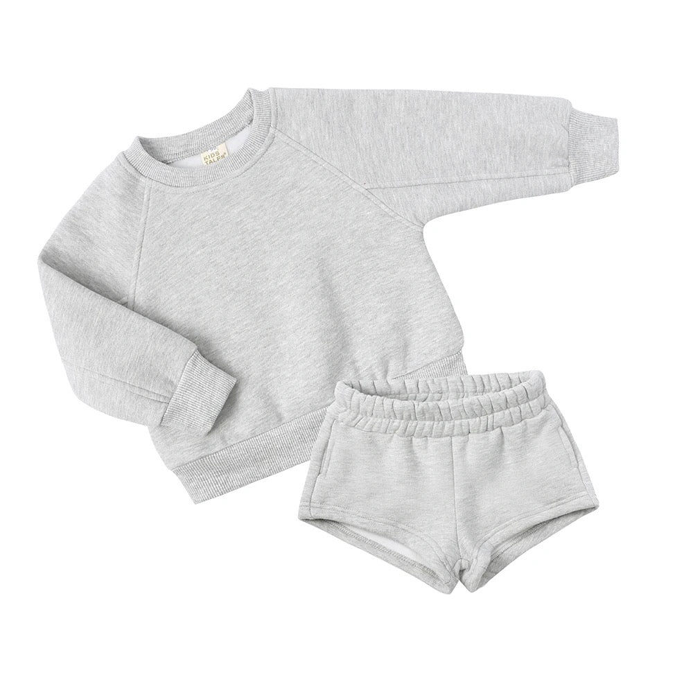 In My toddler era slogan embroidered kids short and sweater summer sets 