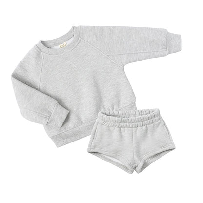 In My toddler era slogan embroidered kids short and sweater summer sets 
