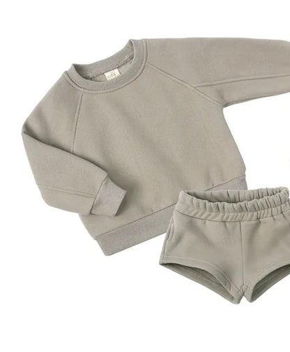 Personalised embroidered kids summer shorts and sweater sets 