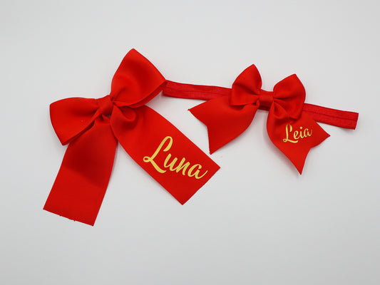 Personalised Red Bow