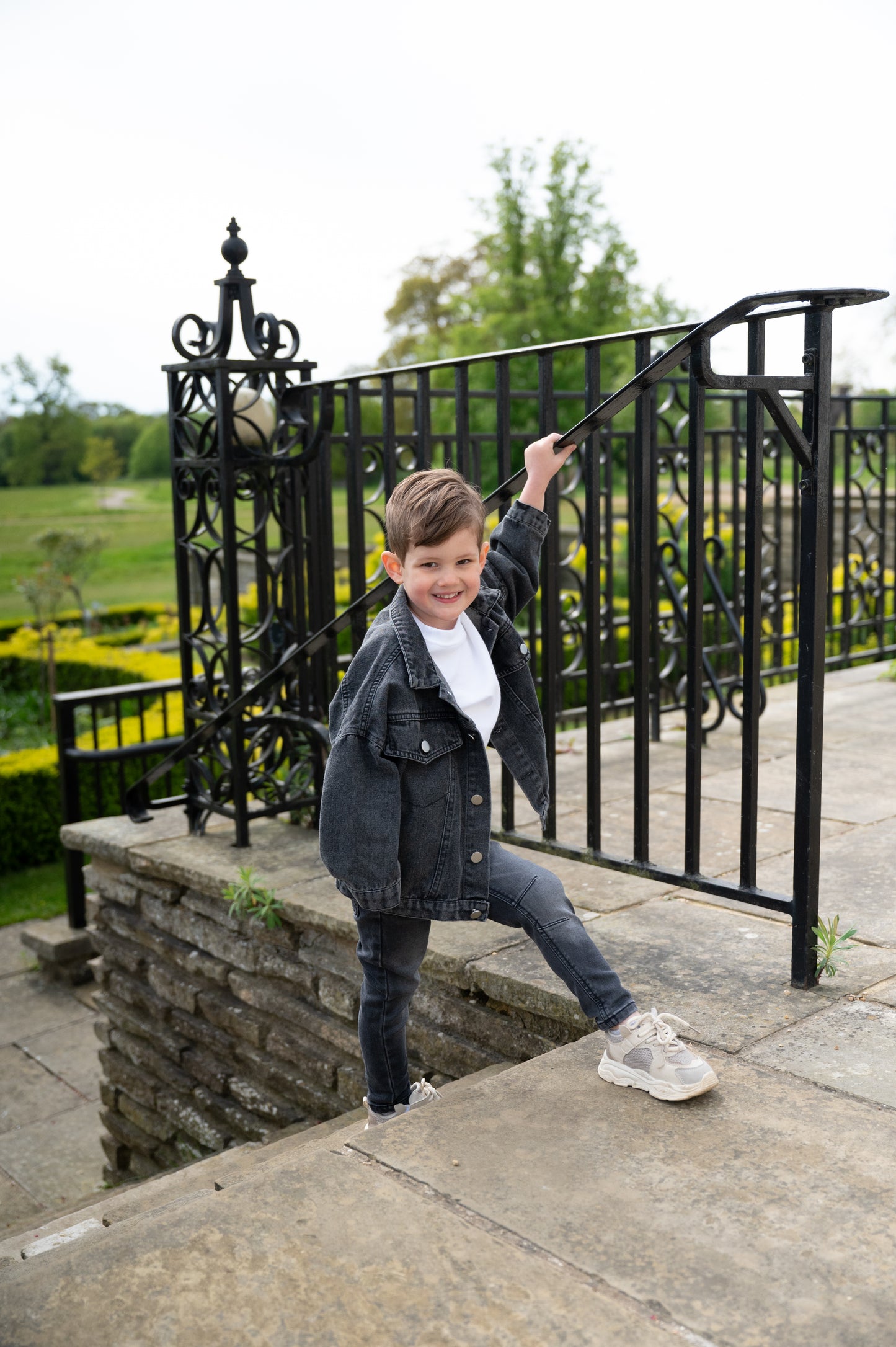 Applique Embroidered personalised denim kids jacket 