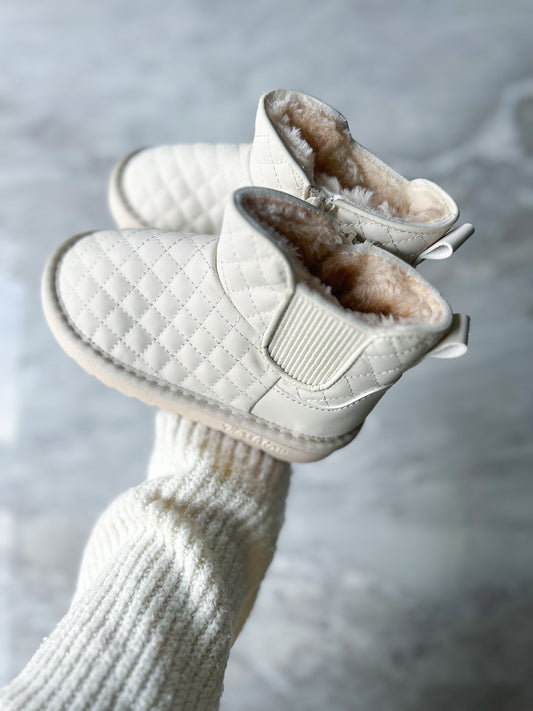 Quilted fur toddler and kids boots 