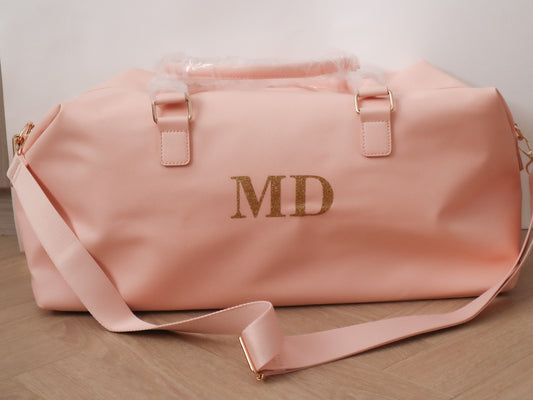 Personalised weekend bag in pink
