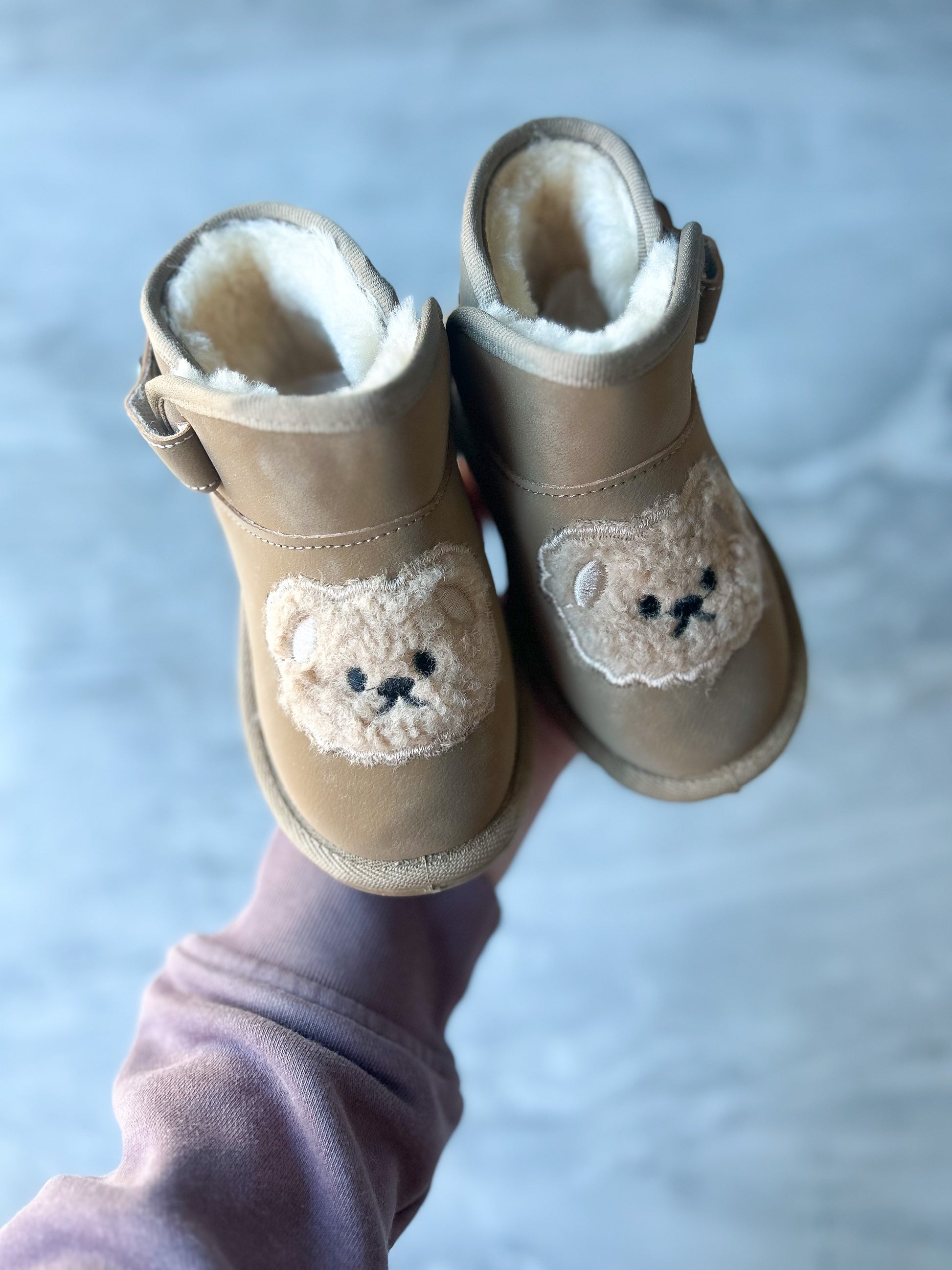 Teddy Bear fur kids boots 