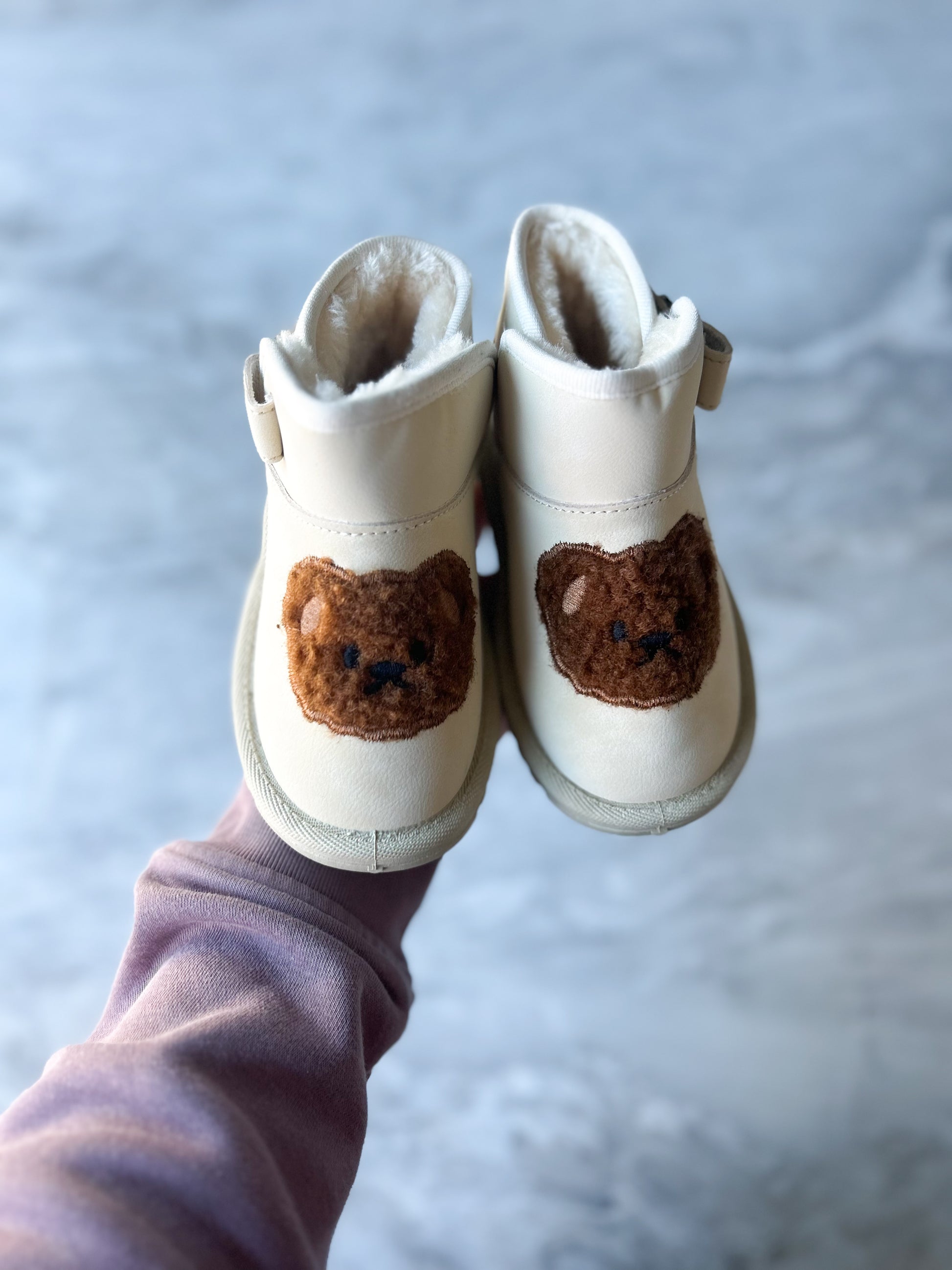 Teddy Bear fur kids boots 