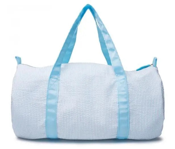 Embroidered Personalised Sky Blue Striped kids duffle bag