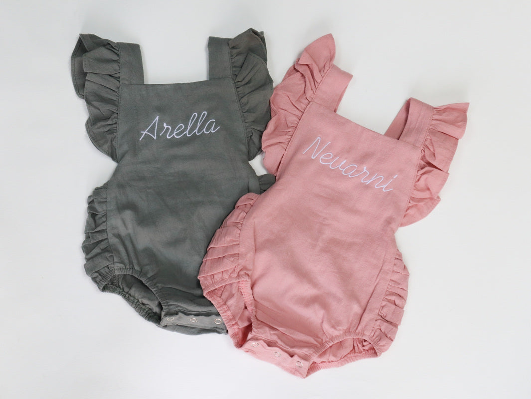 personalised embroidered baby girls romper