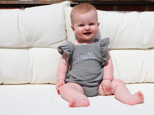 personalised embroidered baby girls romper