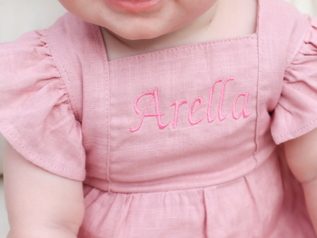 personalised embroidered baby girls romper