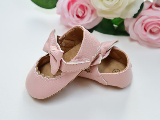 Personalised baby soft soled shoes in pink