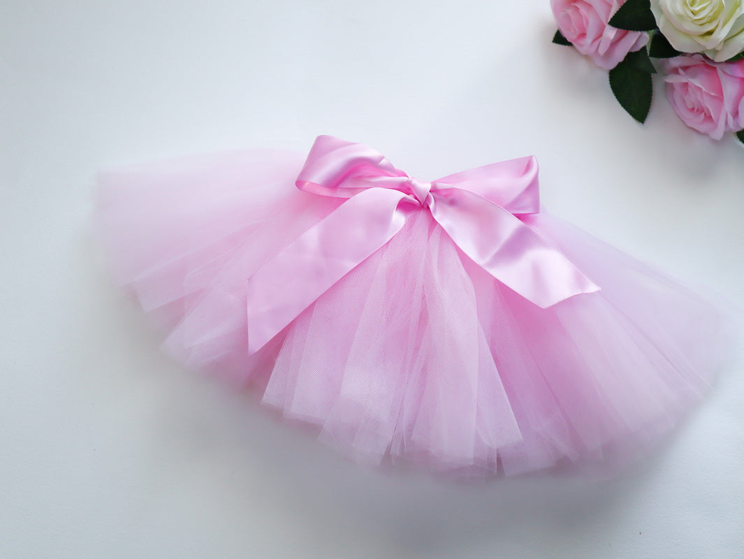 Toddler and kids birthday tulle tutu in pink 