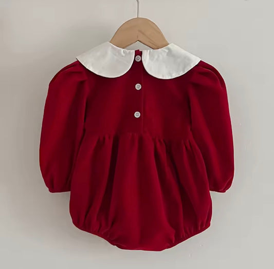 Embroidered Baby Smocked Romper