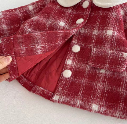 Button Down Plaid Winter Jacket