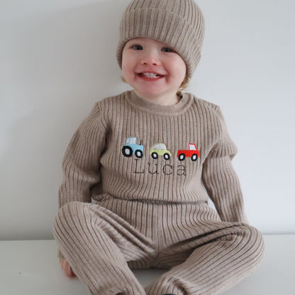 Car themed Knit kids outfit 