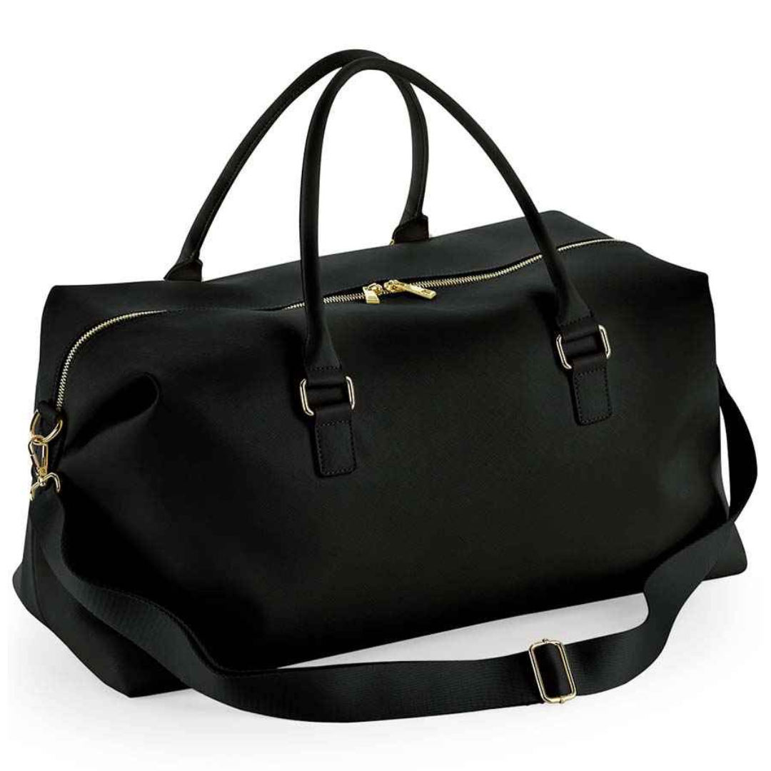 Personalised weekend bag in black 